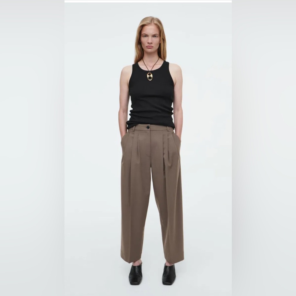 COS Brown Pleated Women's Trousers
